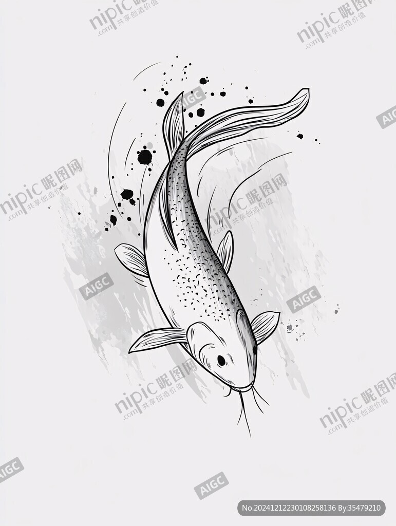 創意手繪錦鯉