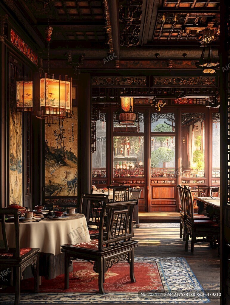 傳統(tǒng)中式建筑飯廳