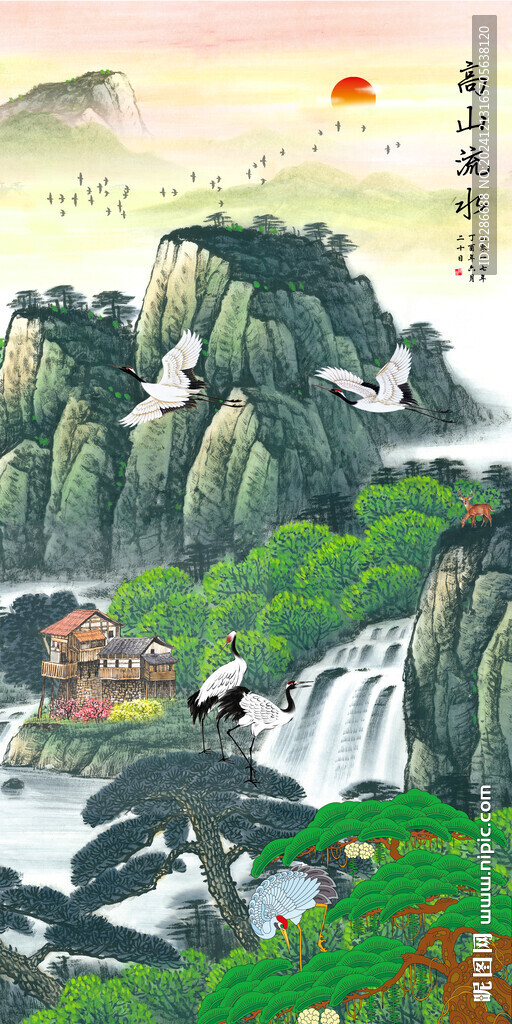玄關畫流水生財