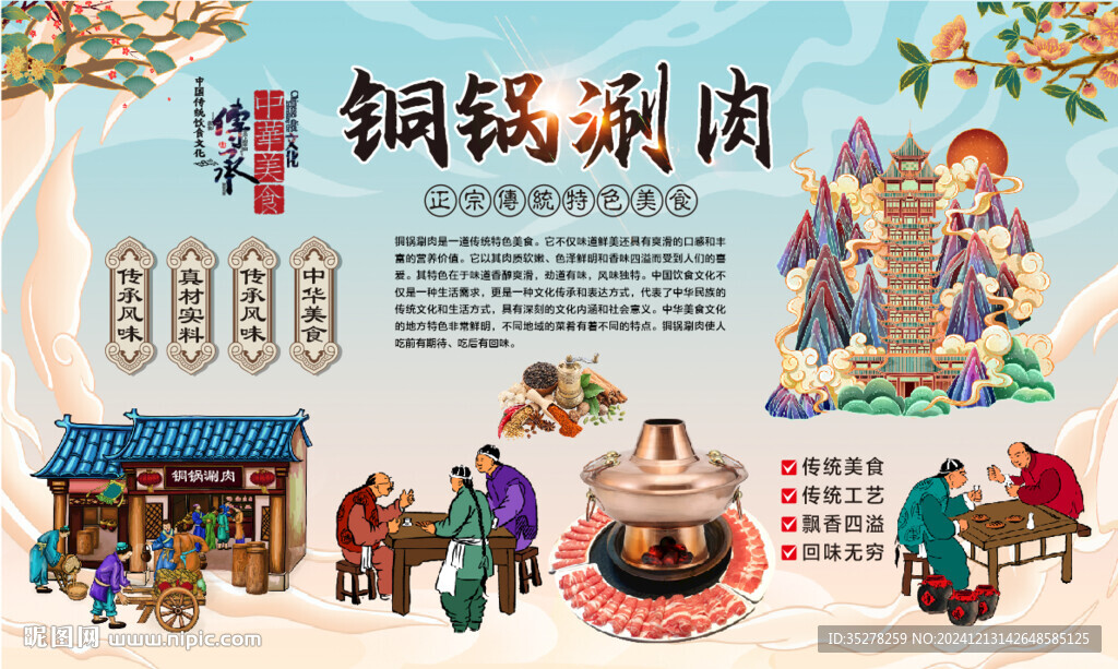 銅鍋涮肉背景