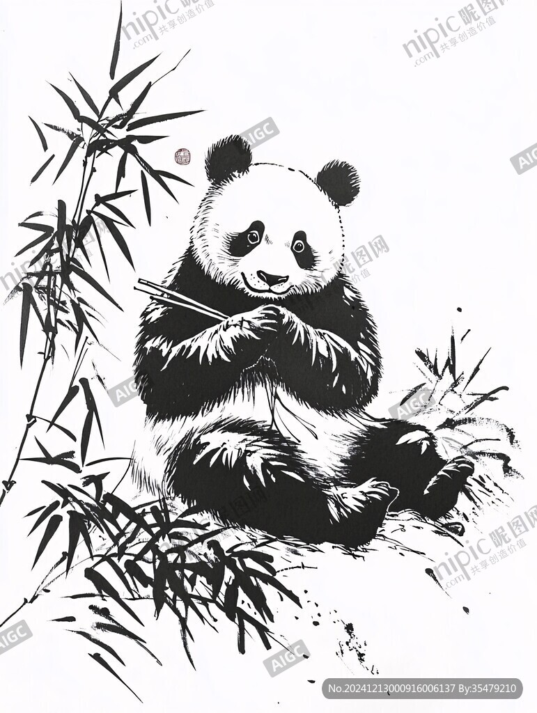 手繪大熊貓