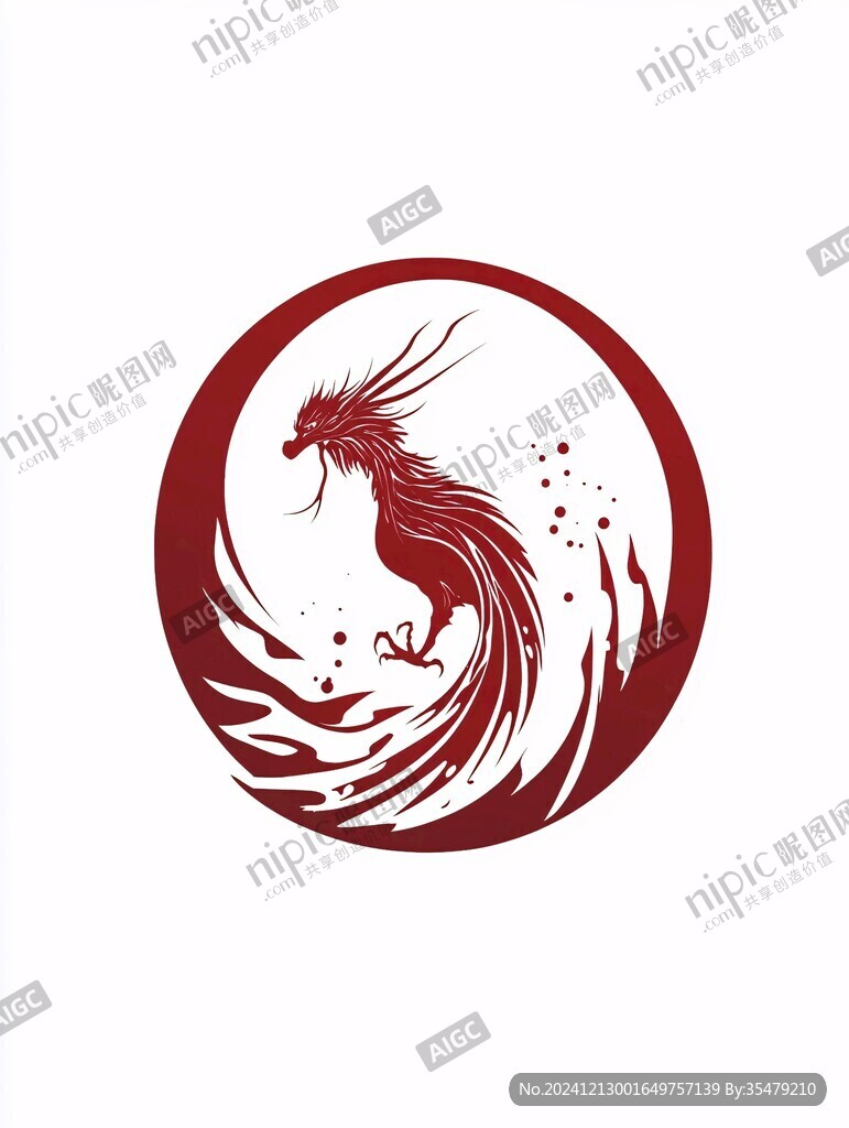 水墨鳳凰標志