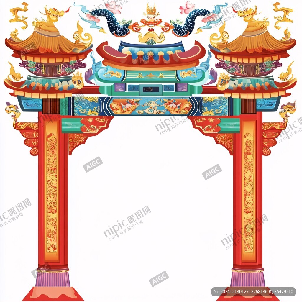 牌樓插畫