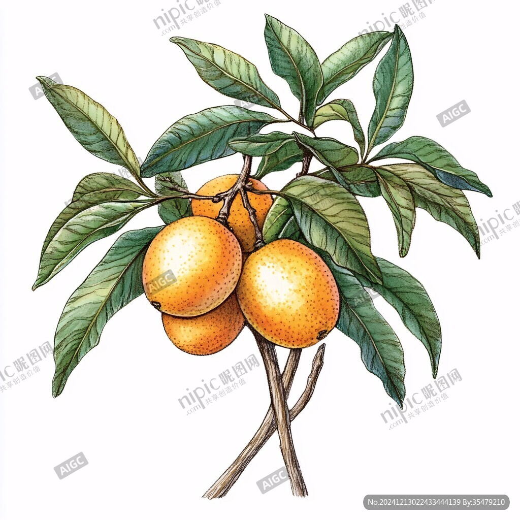 黃皮樹插畫