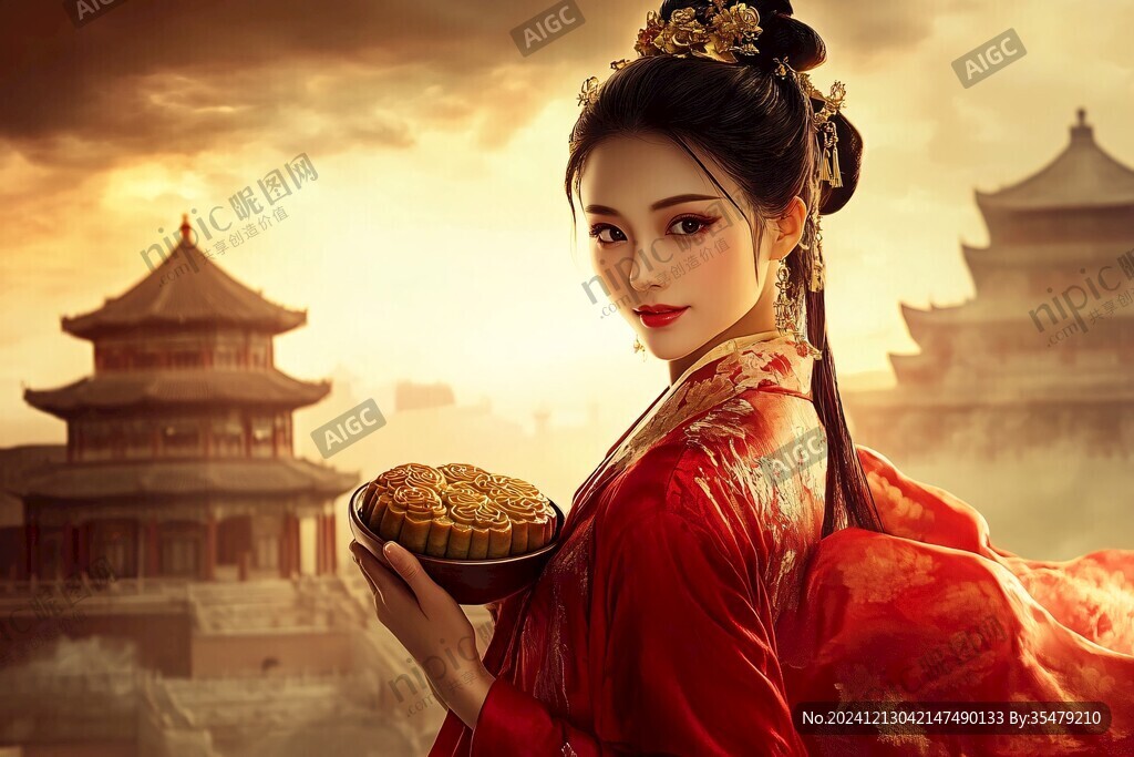 古裝漢服美女餐飲