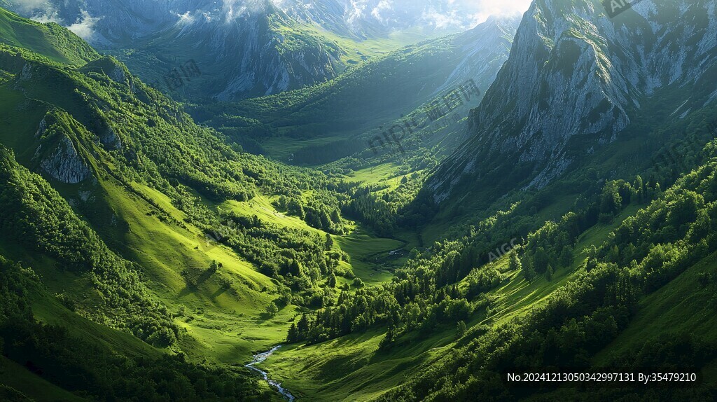 綠色山嶺風景圖
