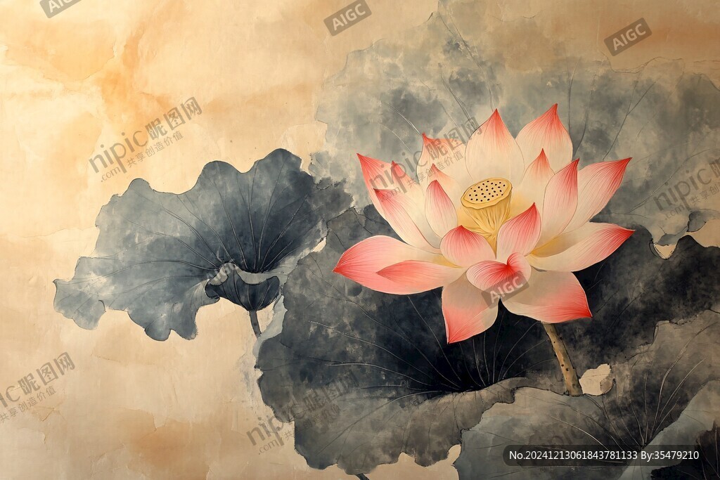文藝古典蓮花壁紙