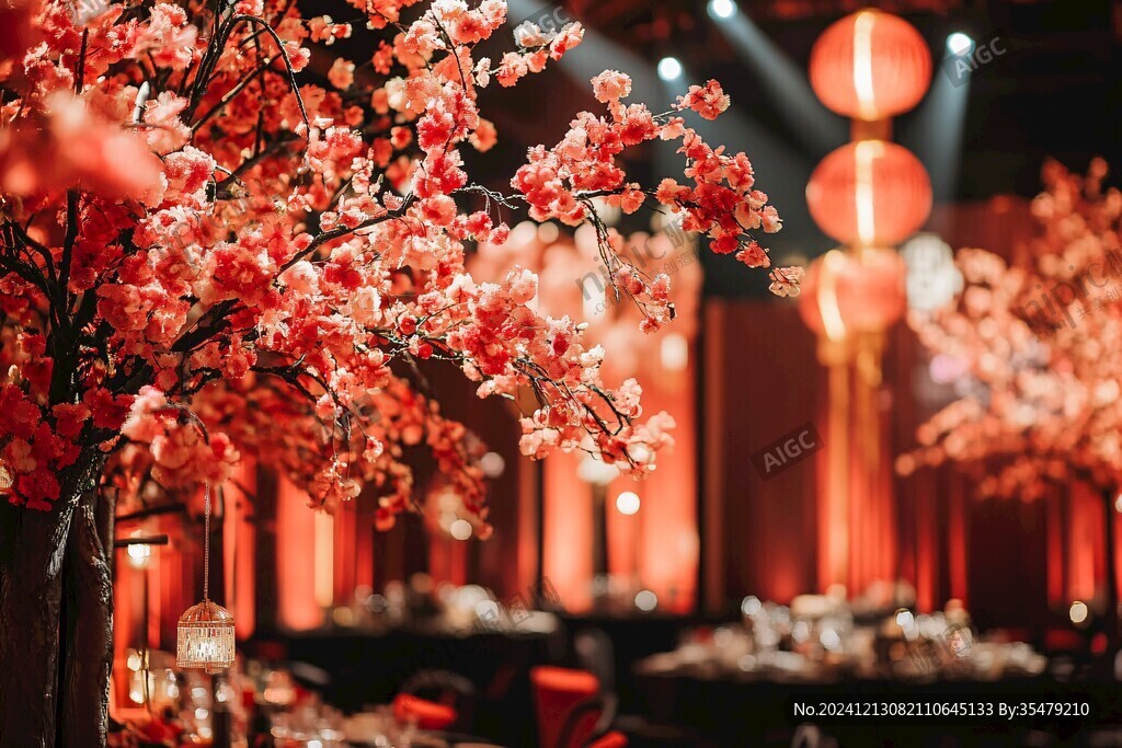 紅色新中式婚禮花藝