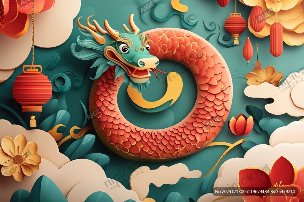 龍年包裝插畫