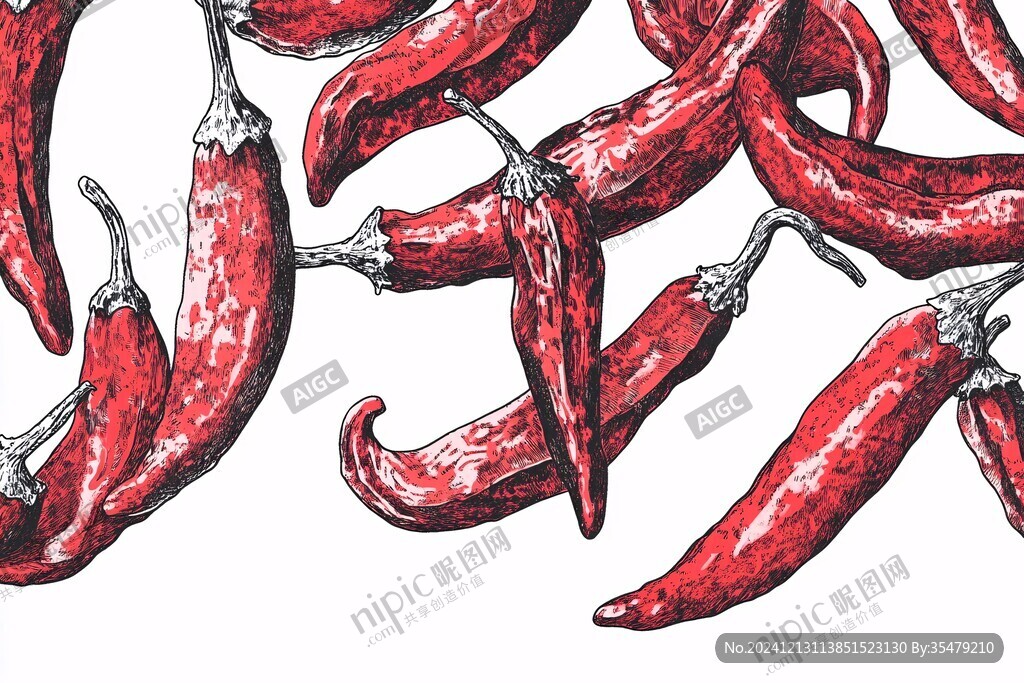 辣椒插畫場景圖