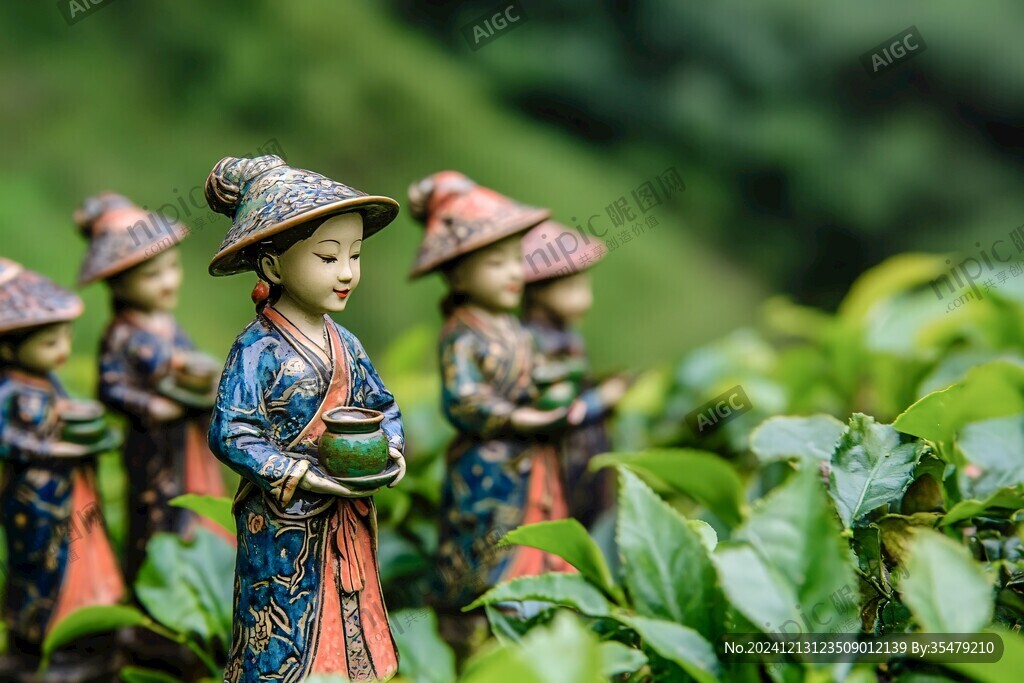 采茶雕像