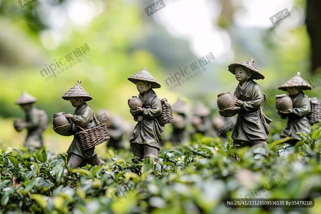 采茶雕像