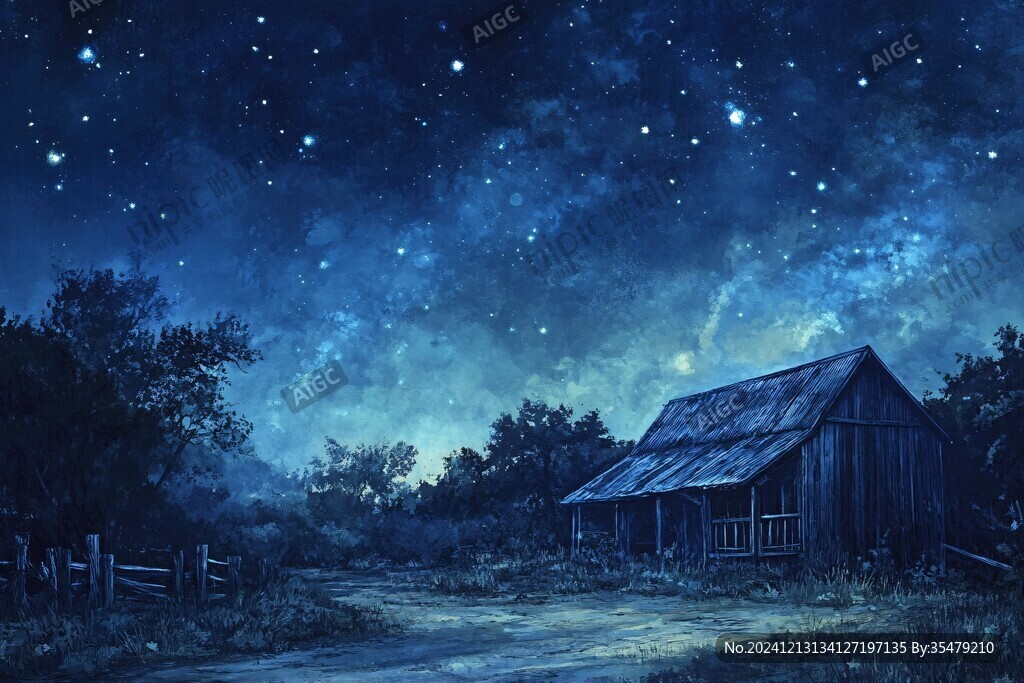 手繪唯美夜晚