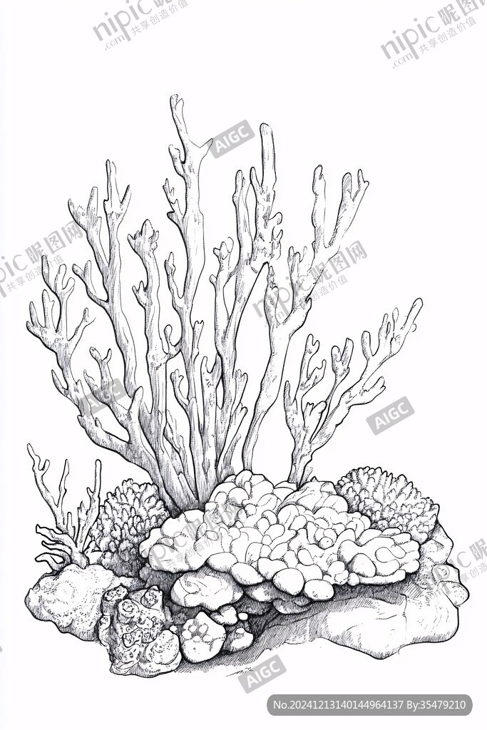 珊瑚礁插畫