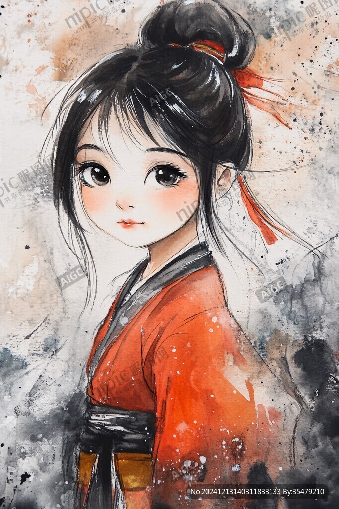 紅衣少女設計古風