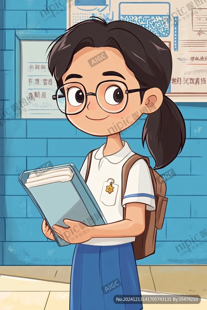 認真讀書的女生
