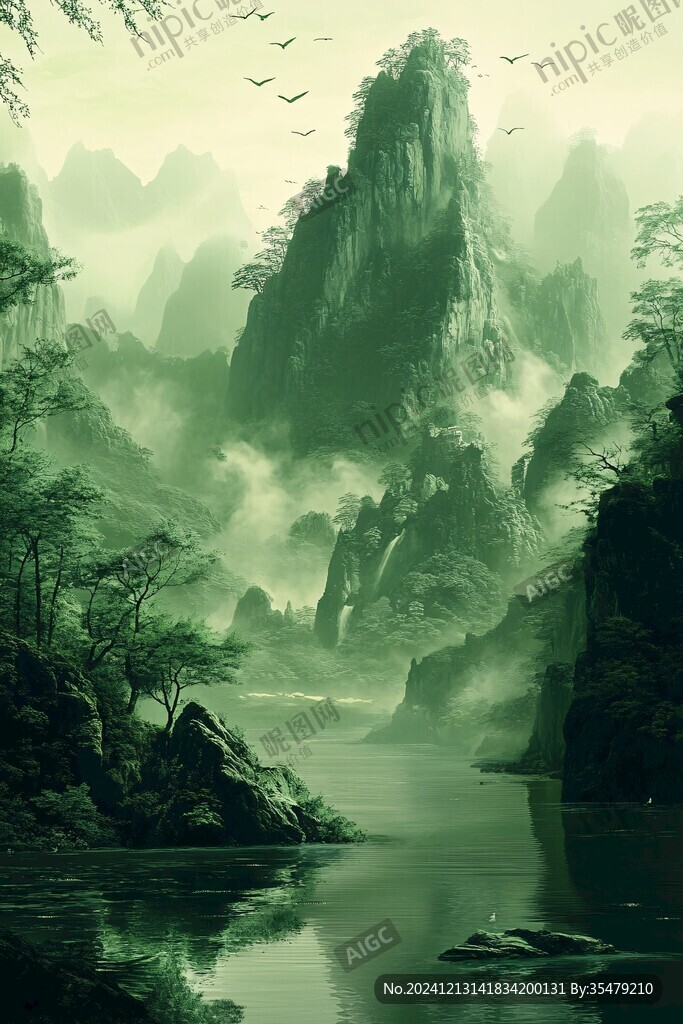 禪意山峰山脈江南水鄉(xiāng)