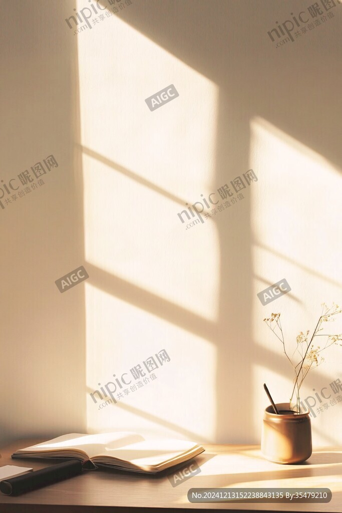 陽光下的書桌
