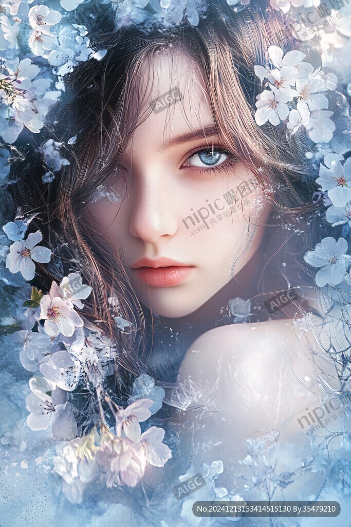 夢幻唯美藍色系少女