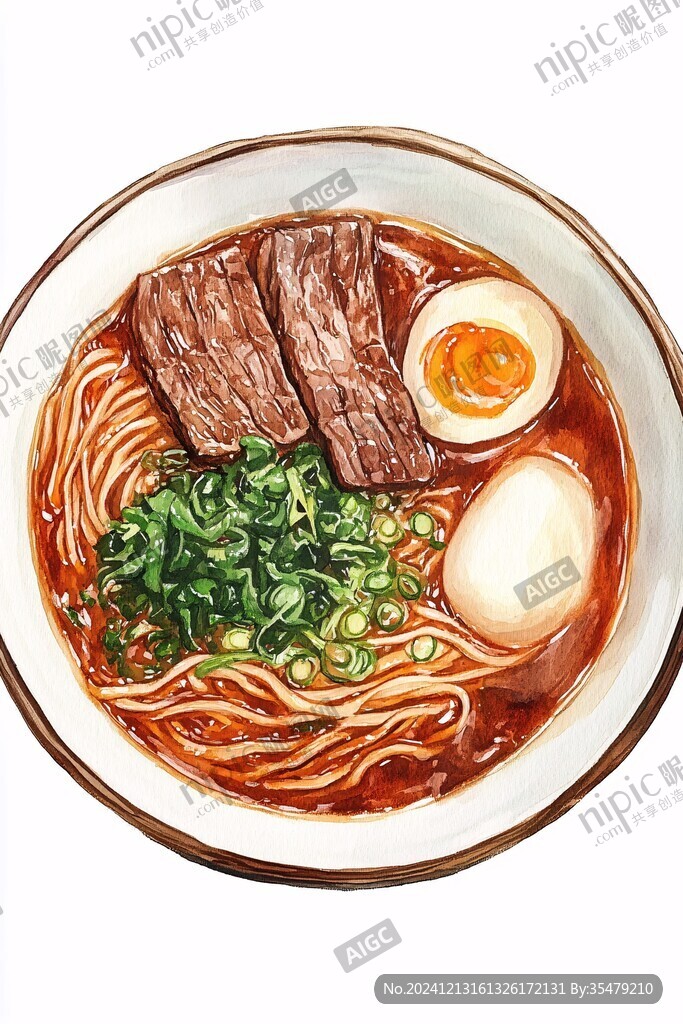 牛肉面插畫