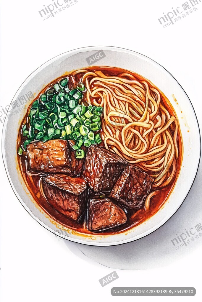 手繪紅燒肉面