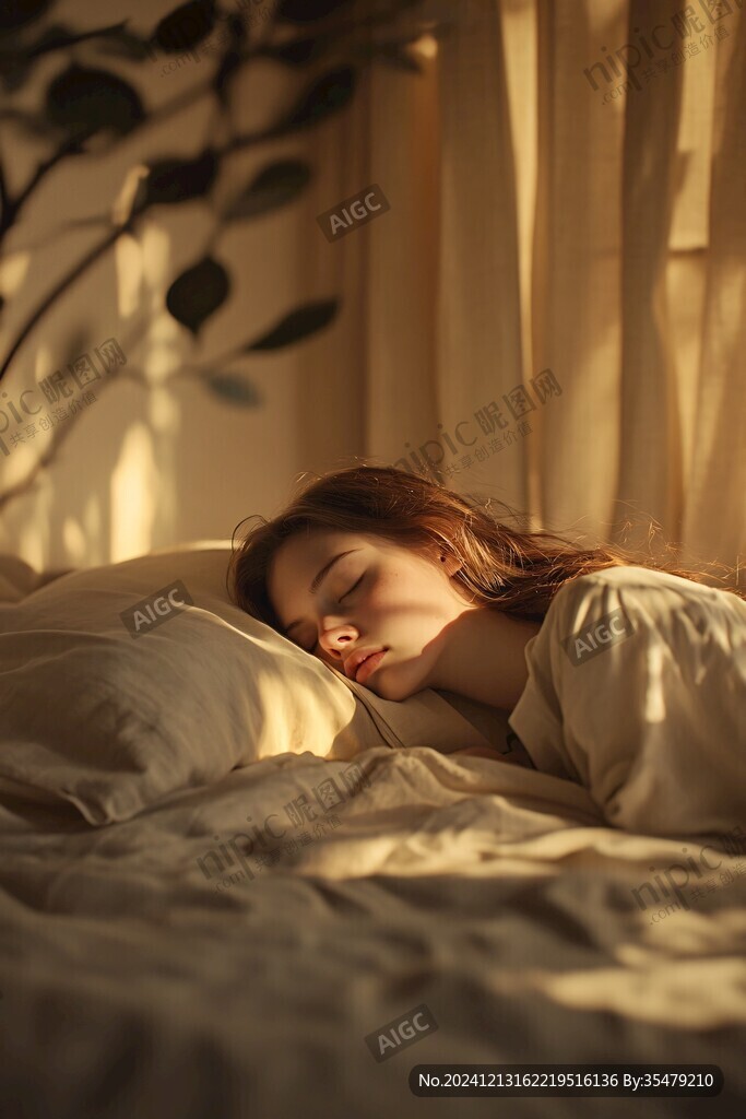 午后沐浴陽光下的美女