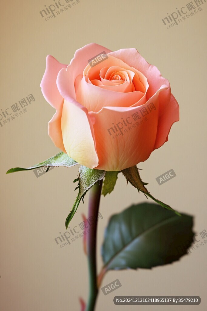 一支玫瑰花朵盛開鮮花