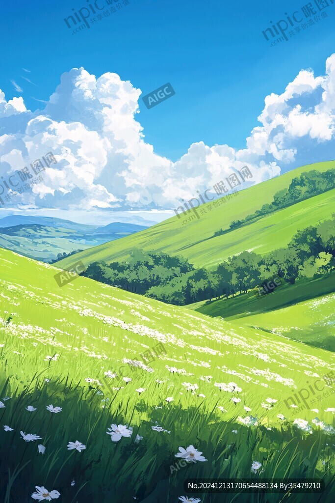 草原風光插畫