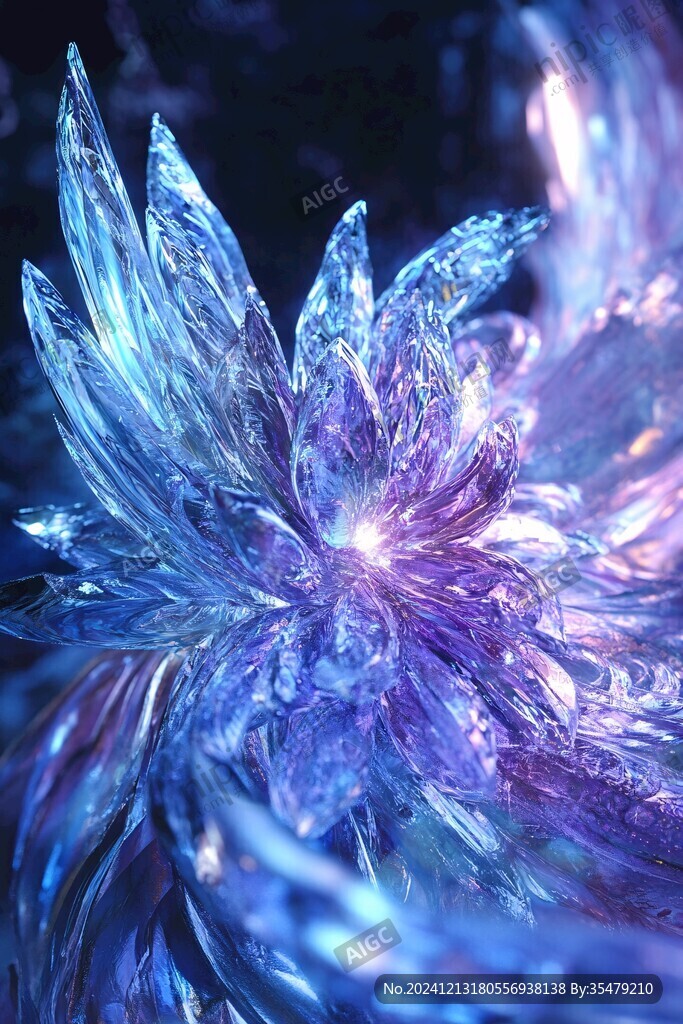 炫彩綻放水晶花朵