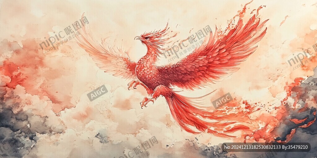 鳳凰朱雀插畫