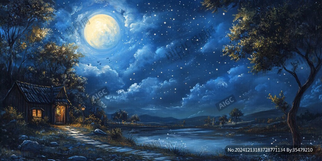 夢幻夜晚立體畫