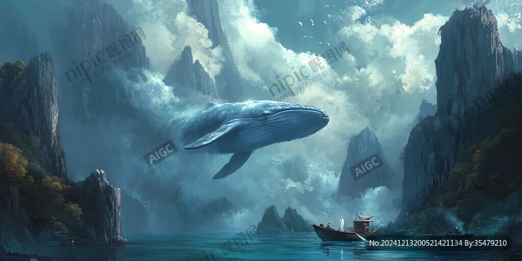 夢(mèng)幻鯨魚(yú)背景