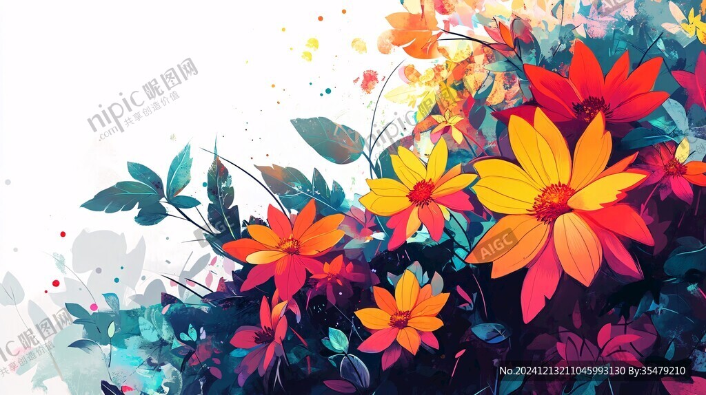 炫彩花朵壁紙
