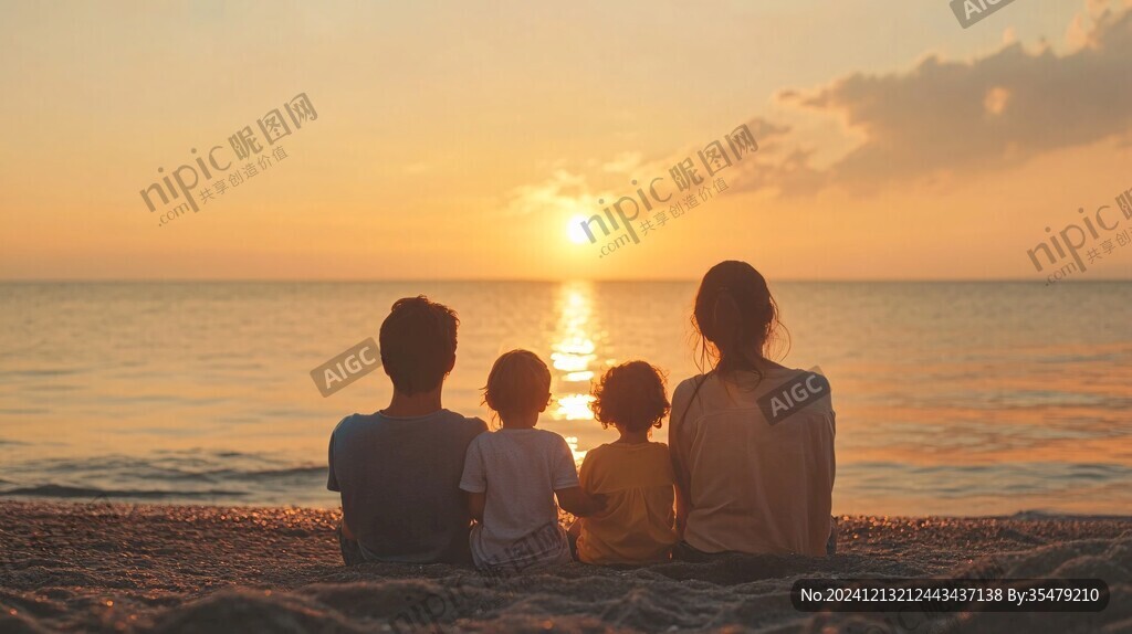 溫馨全家看海