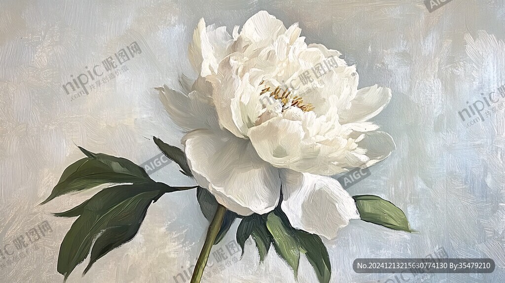 手繪奶油風(fēng)花卉裝飾畫