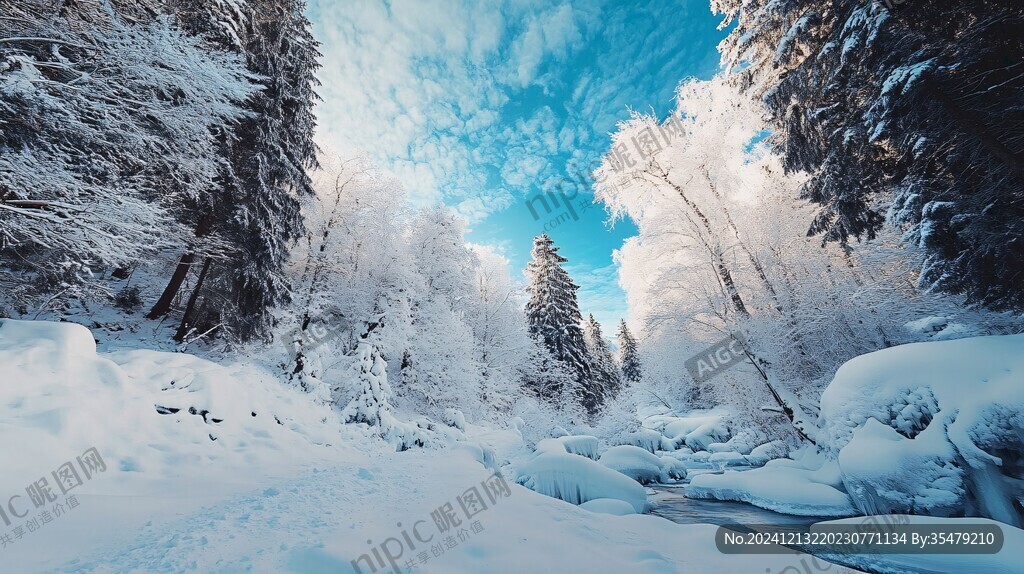 唯美森林雪景