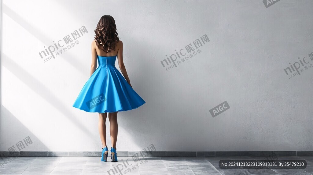 藍(lán)色衣服美女