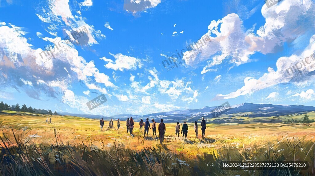 草地原畫