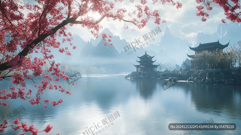 山水樓閣雅致意境風(fēng)