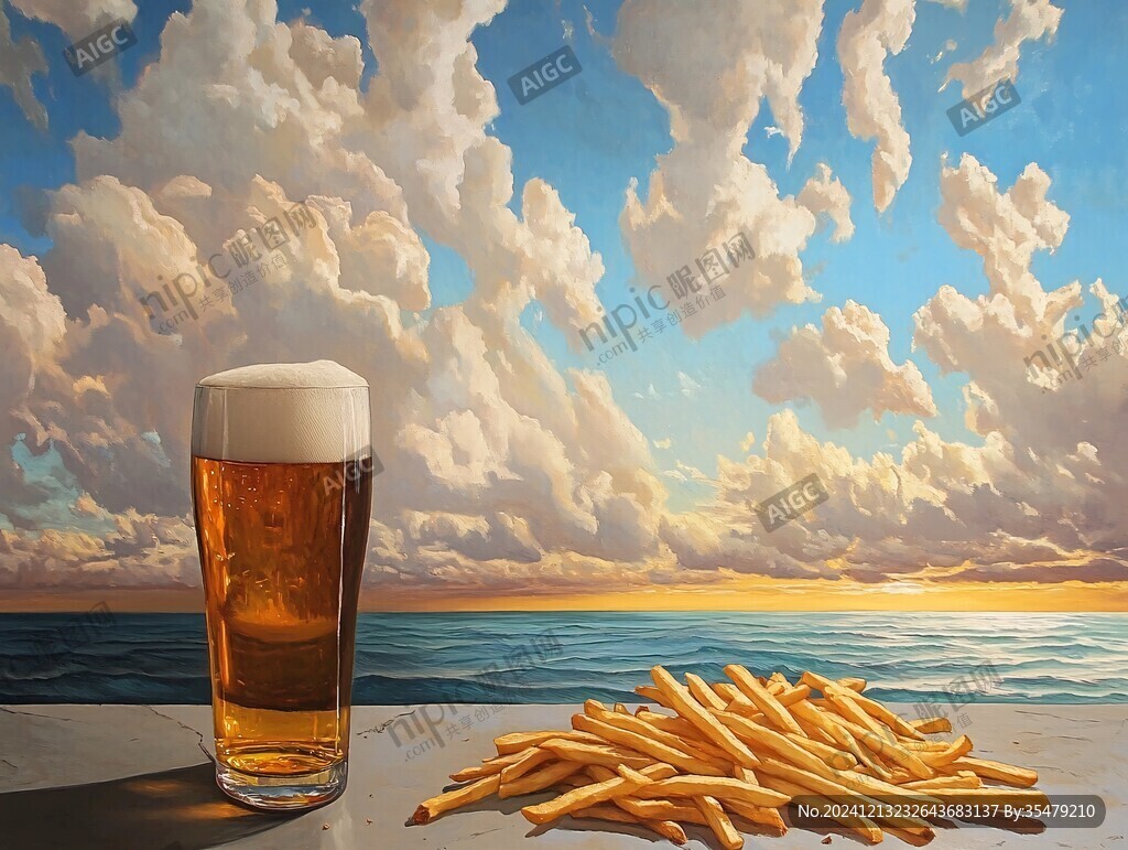 啤酒廣告插畫