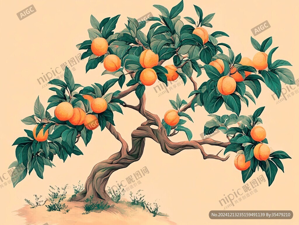 手繪橘樹