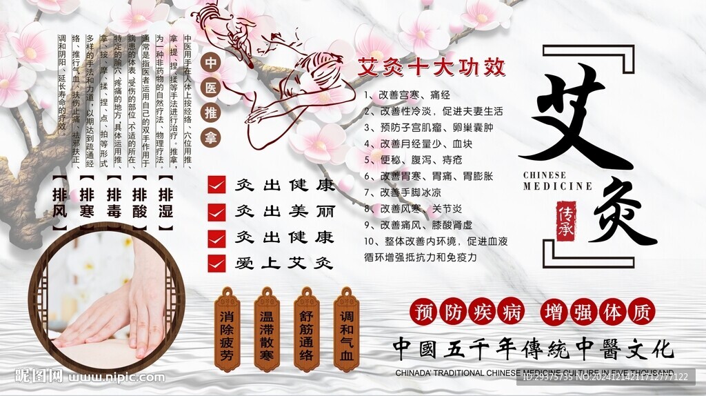 艾灸背景墻
