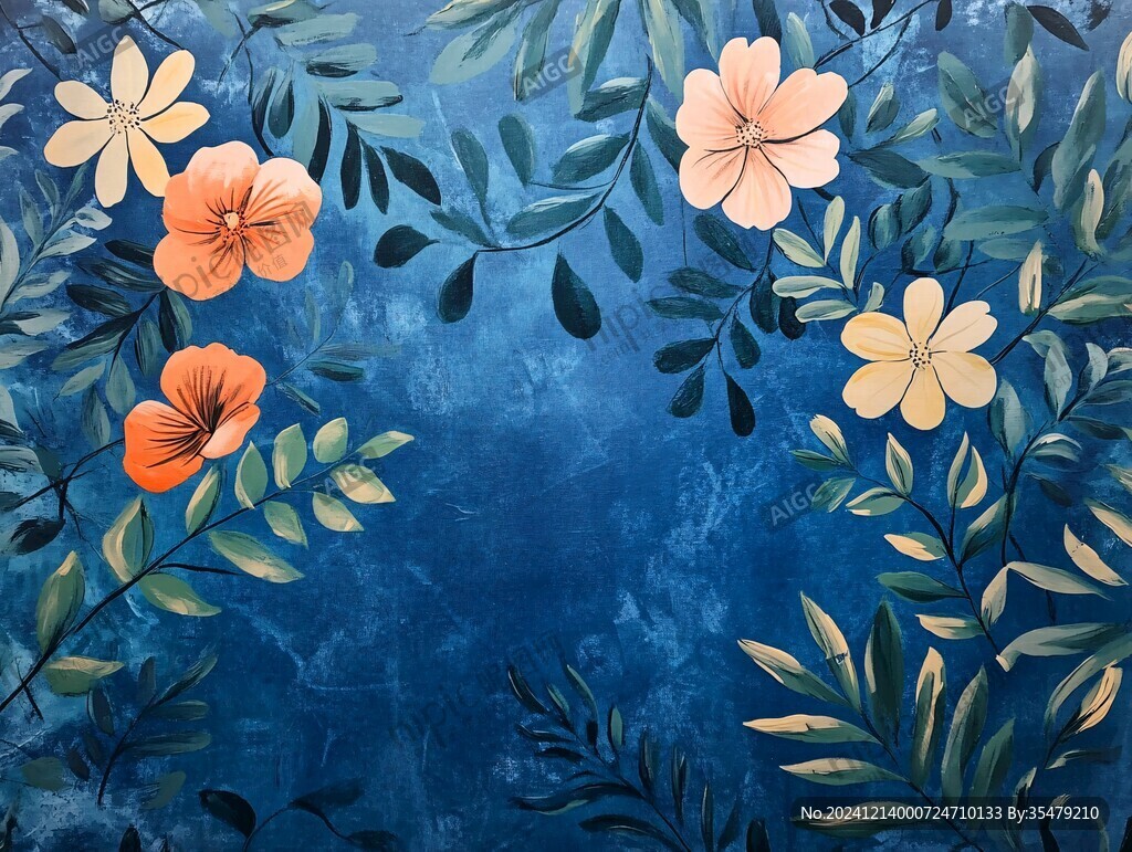 藍(lán)花背景墻