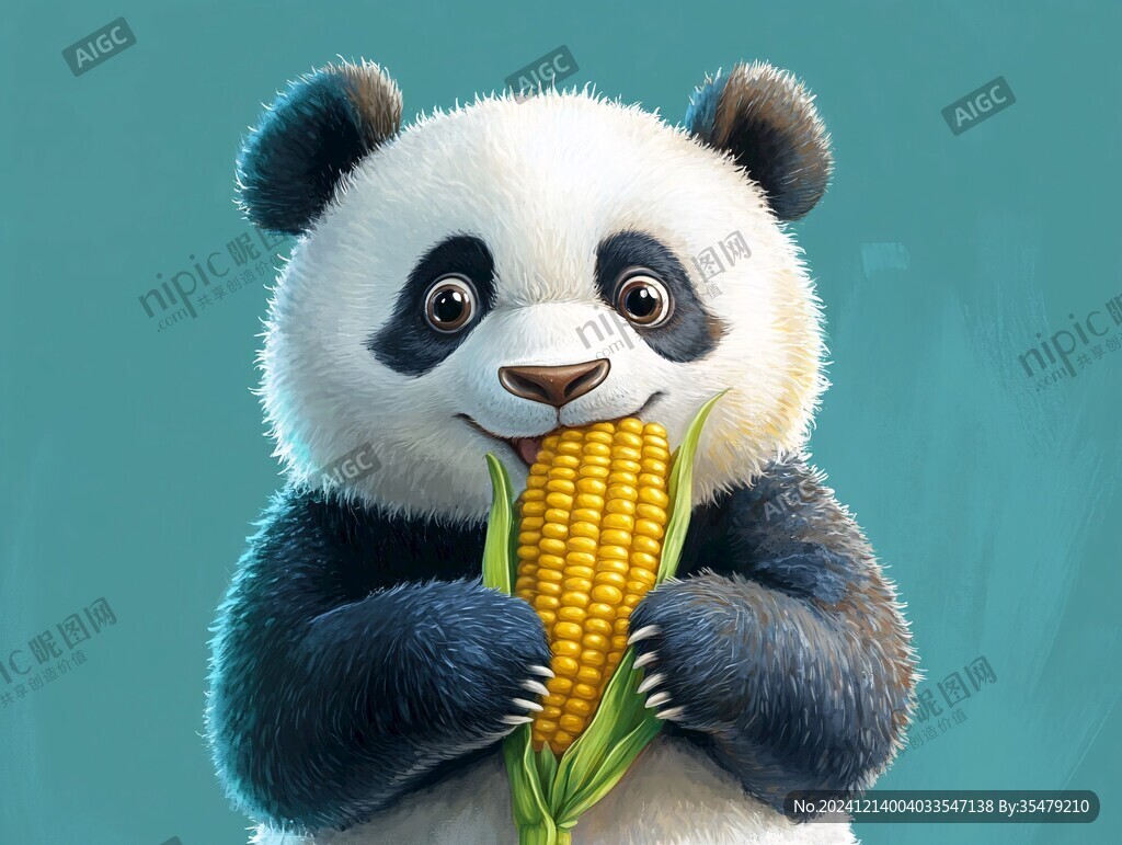 熊貓抱菠蘿圖案