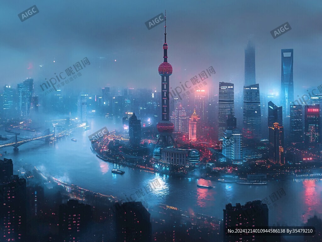雨霧之下的陸家嘴