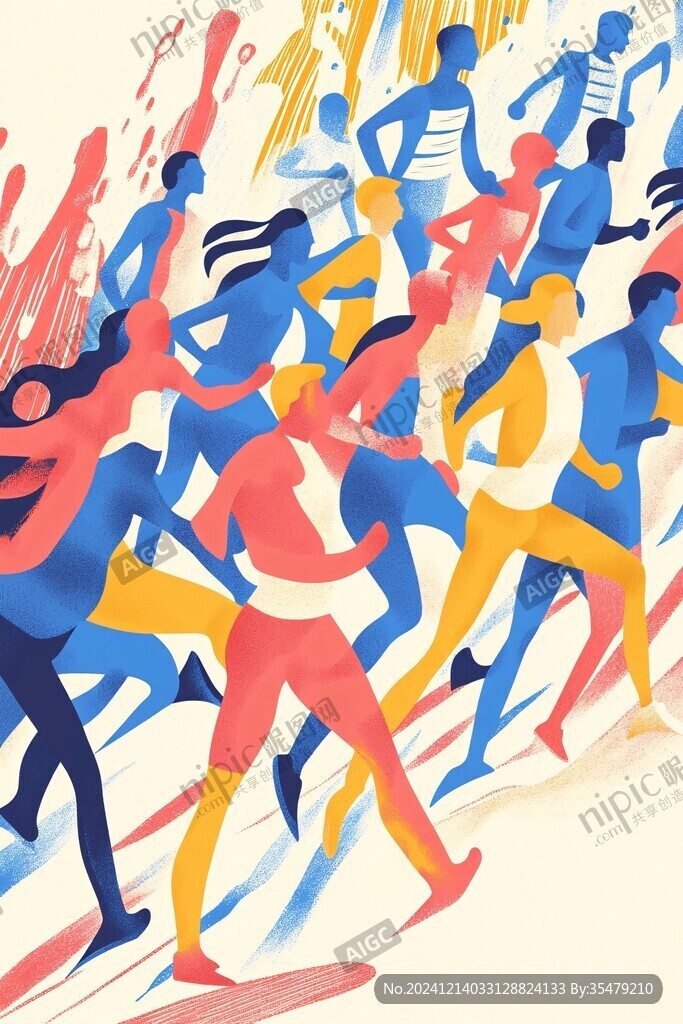 扁平風運動比賽插畫