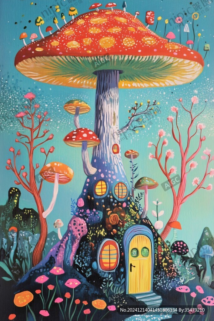 蘑菇屋插畫