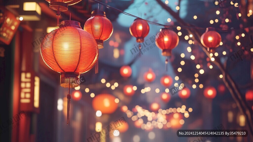 喜慶場景燈籠密布