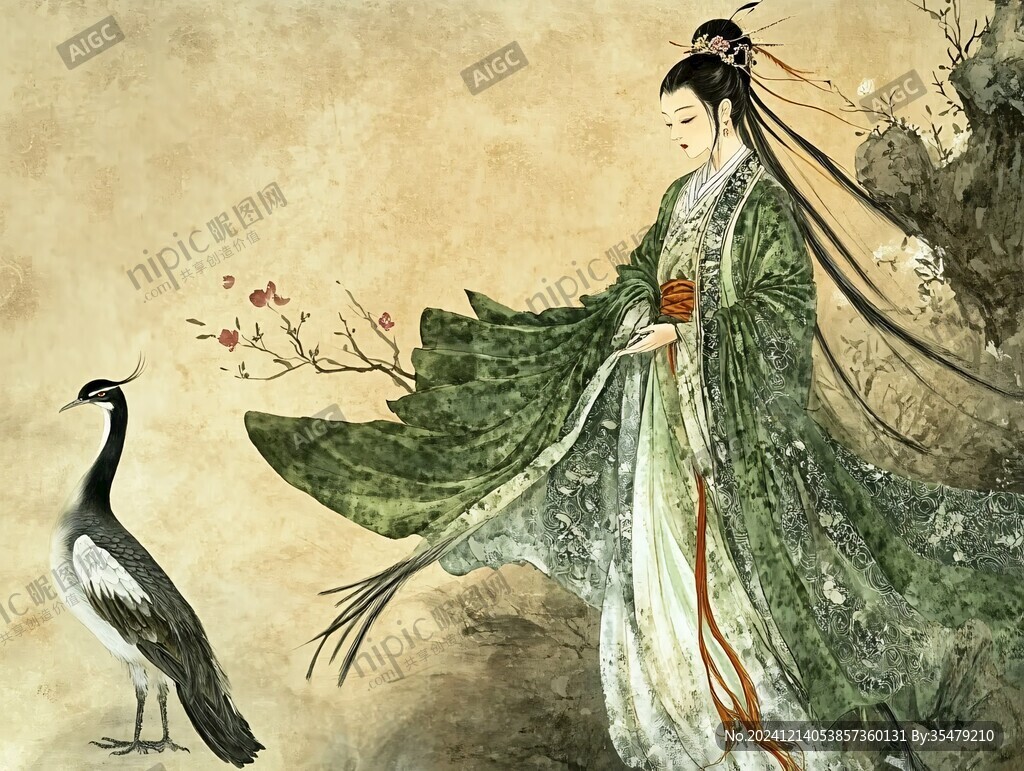 少女與仙鶴