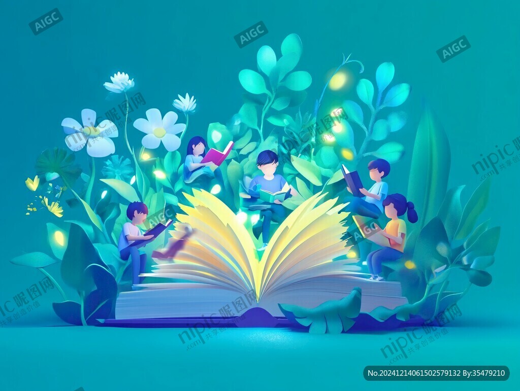 兒童看書插畫